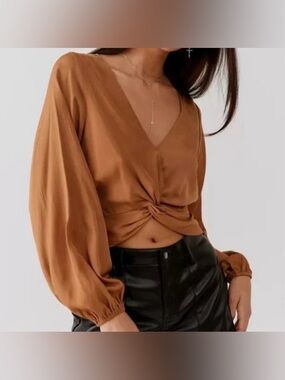 MinkPink Harper Twist Front Blouse, New With Tags